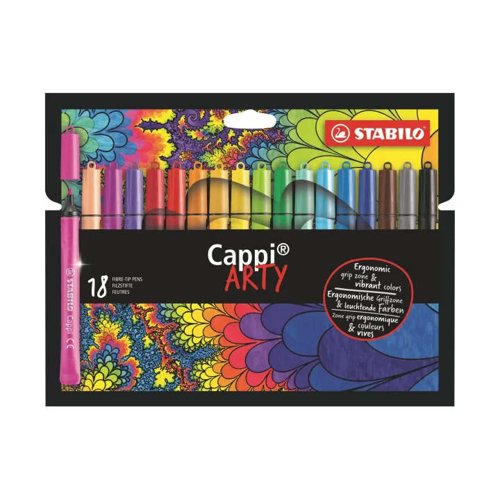 STABILO Feutres de coloriage Cappi Arty 18 pièces