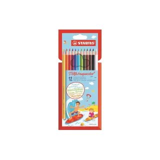 STABILO Crayons de couleur Kids Design, 12 pièces