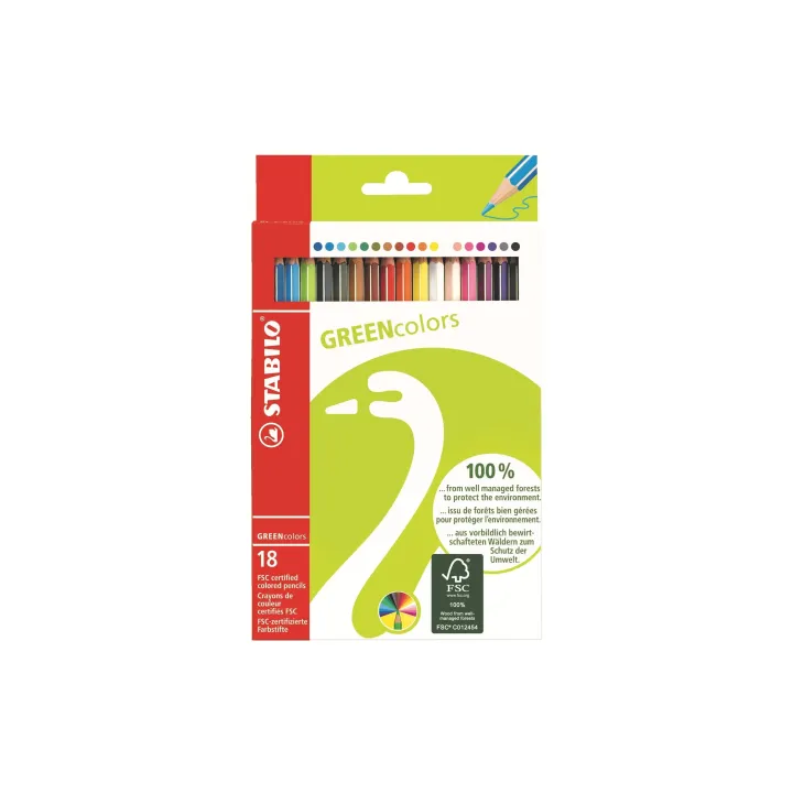 STABILO Crayons de couleur Greencolors 18 pièces