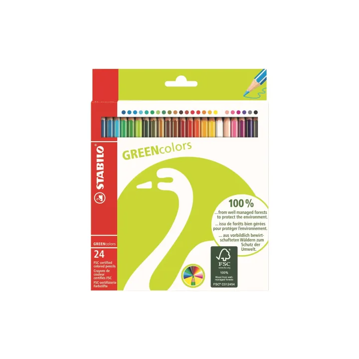 STABILO Crayons de couleur Greencolors 24 pièces