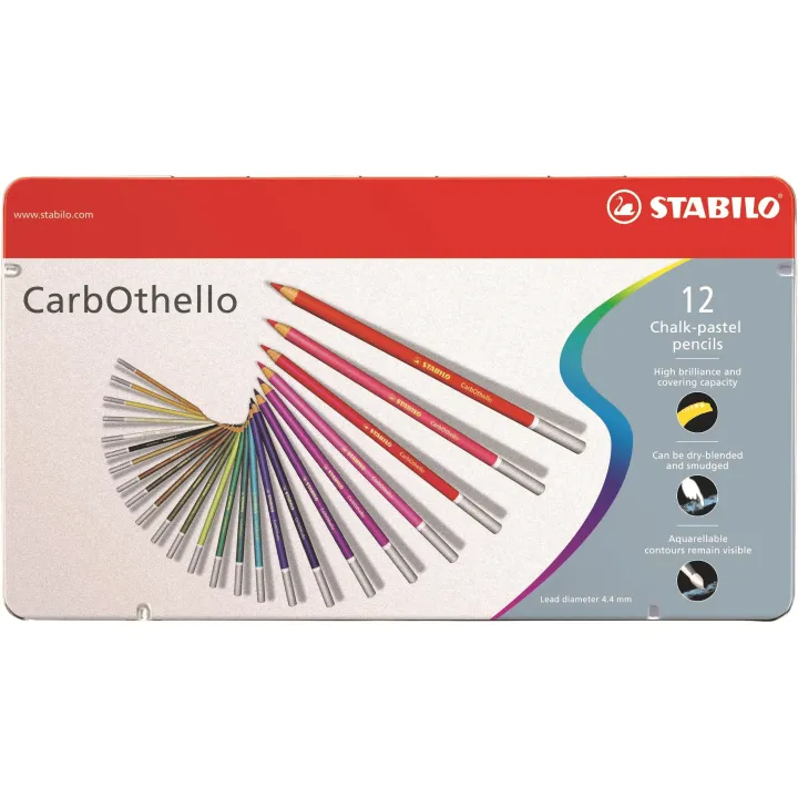 STABILO Crayons de couleur CarbOthello, 12 pièces