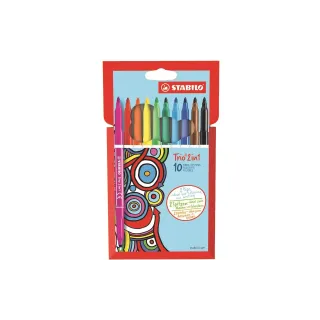 STABILO Feutres de coloriage TRIO 2 en 1, 10 pièces