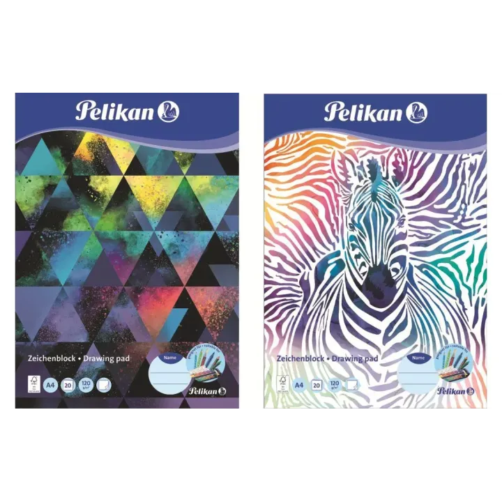 Pelikan Carnet de dessin A4 à 2 motifs 20 feuilles