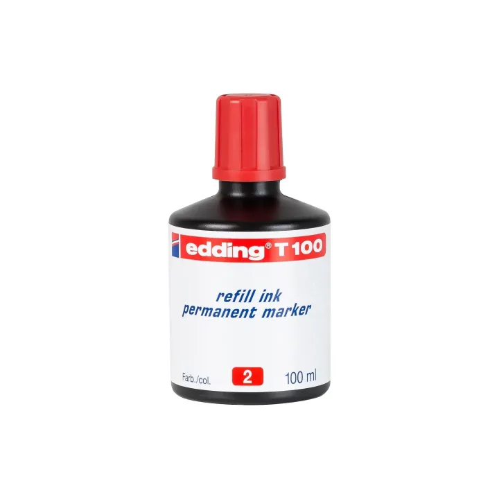 edding Recharge dencre T 100 Marqueur permanent 100 ml, rouge