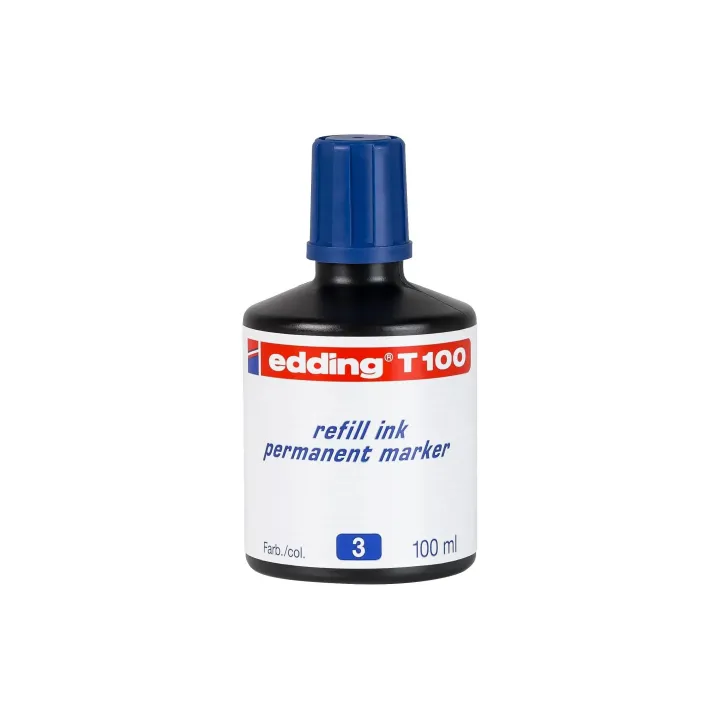 edding Recharge dencre T 100 Marqueur permanent 100 ml, Bleu