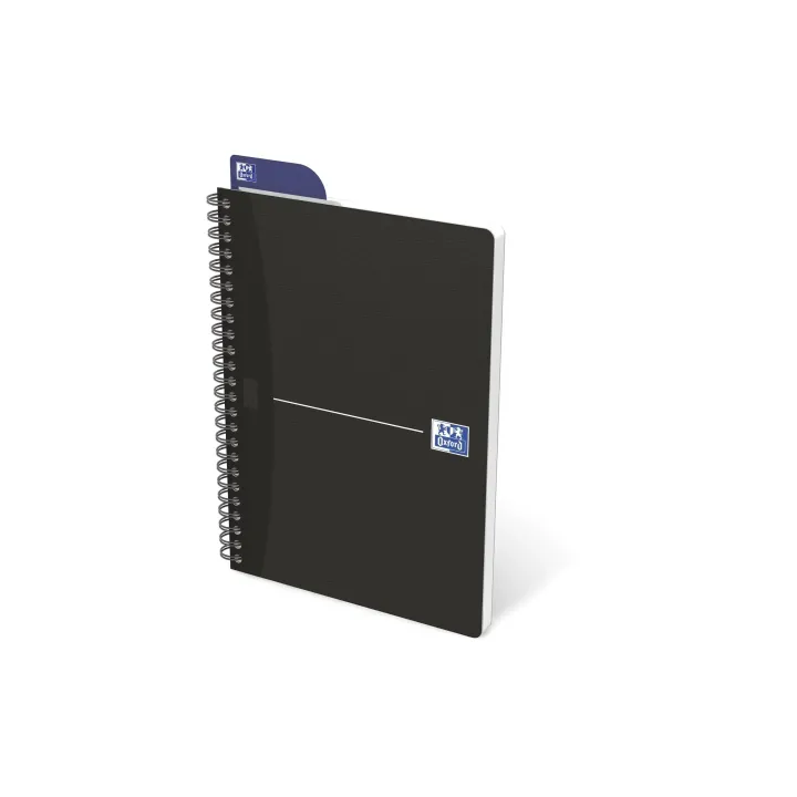 Oxford Carnet de notes Essentials Livre spirale, A5, À carreaux, Noir