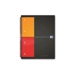 Oxford Carnet de notes International Filingbook, A4 +, À carreaux, Gris