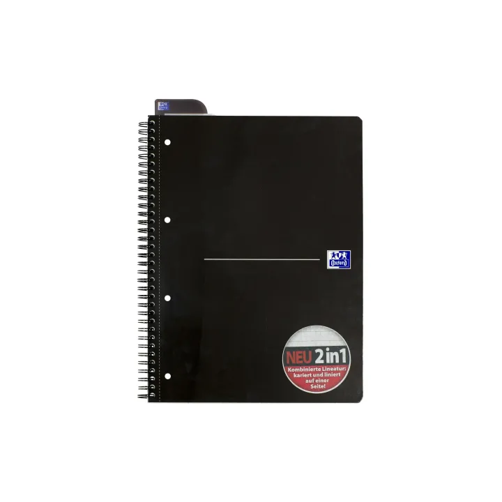 Oxford Carnet de notes Bloc-notes collège Essential, A4 +, À lignes, Noir