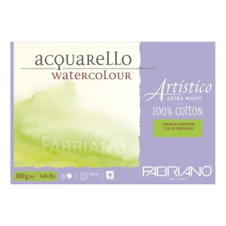 Fabriano Bloc aquarelle Artistico Extra White 12.5 x 18 cm, brut