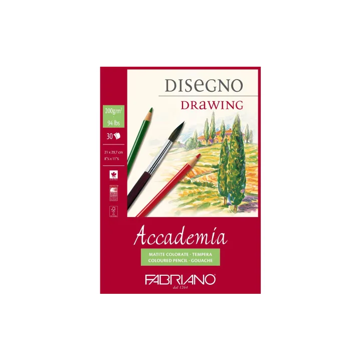 Fabriano Carnet de dessin Drawing A4, 30 feuilles