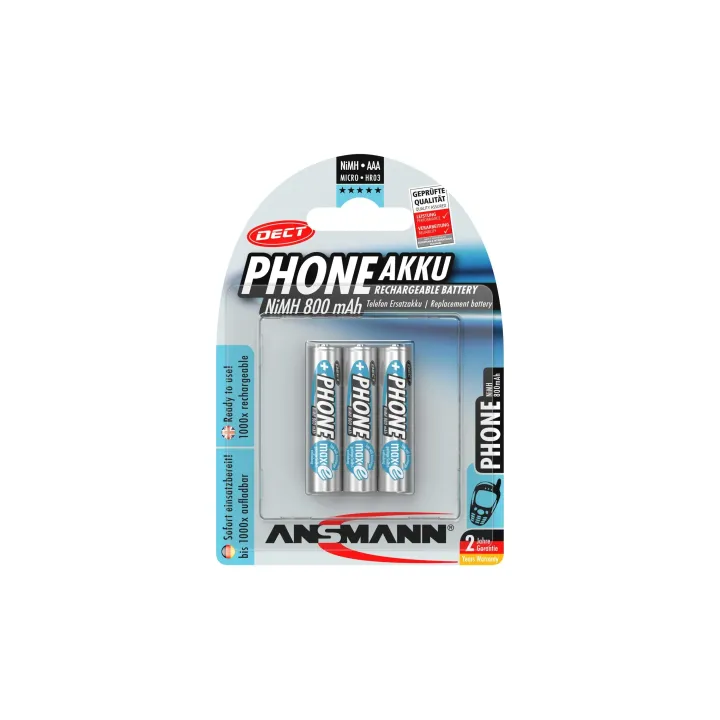 Ansmann Batterie 3x AAA 800 mAh pour les téléphones DECT