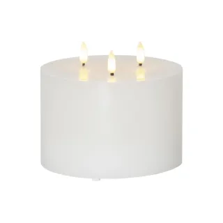 Star Trading Bougie LED Pillar flame O 15 x 13 cm, Blanc