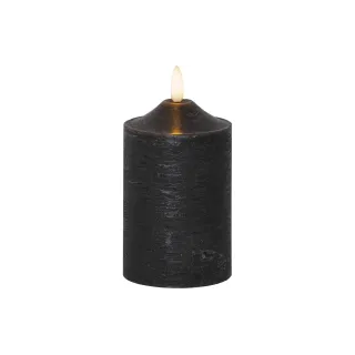 Star Trading Bougie LED Pillar flame O 7.5 x 15 cm, Noir