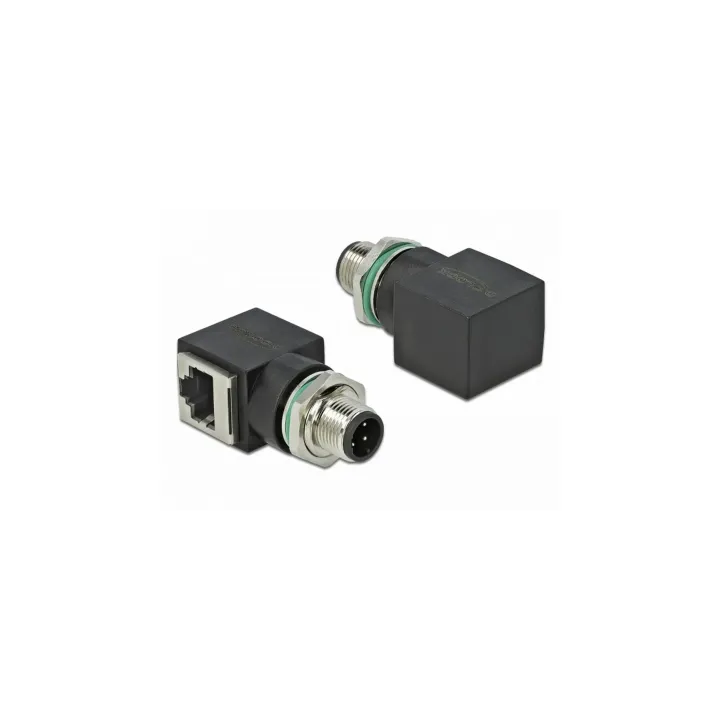 Delock Adaptateur d’angle Fiche M12 Pin codées en D - prise RJ45 1 Pièce-s