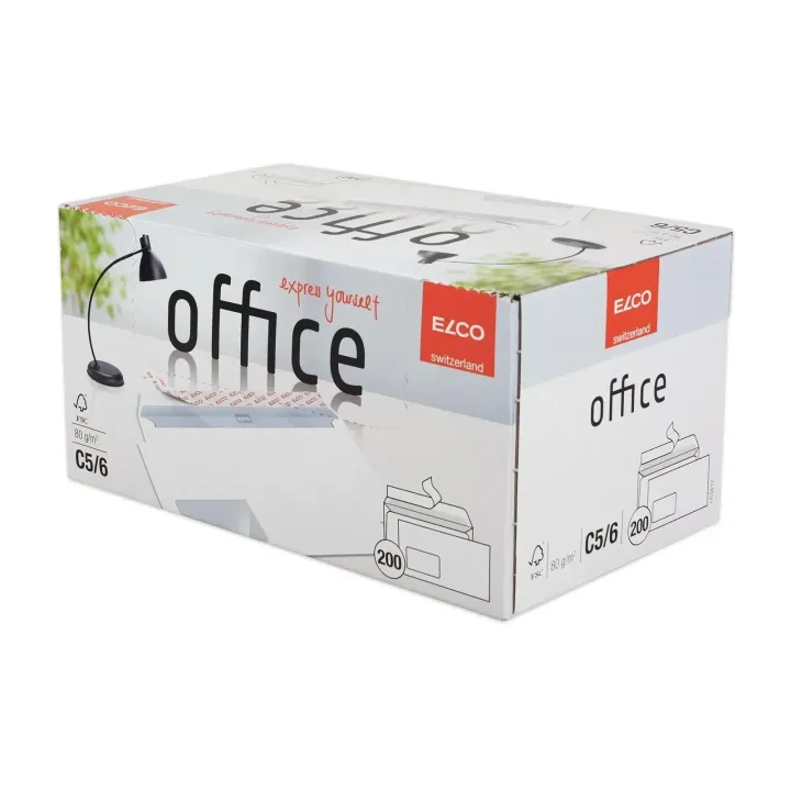 ELCO Enveloppe Office Box C5-6 avec fenêtre à gauche, 200 pièces