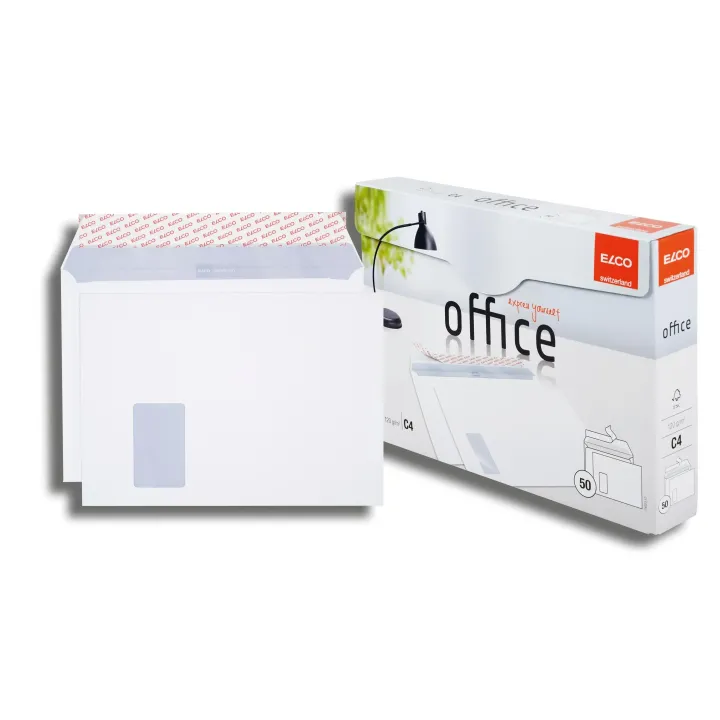 ELCO Enveloppe Office Box C4 avec fenêtre à gauche, 50 pièces