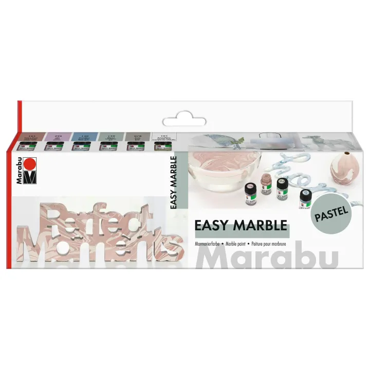 Marabu Peinture marbrée Easy Marble 6 x 15 ml, pastel