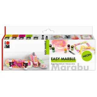 Marabu Peinture marbrée Easy Marble 6 x 15 ml, néon