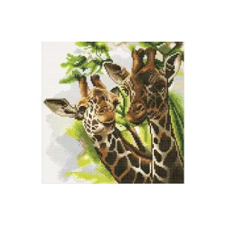 CRAFT Buddy Kits de bricolage Crystal Art Kit Friendly Giraffes 30 x 30 cm