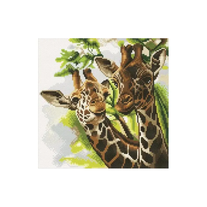 CRAFT Buddy Kits de bricolage Crystal Art Kit Friendly Giraffes 30 x 30 cm