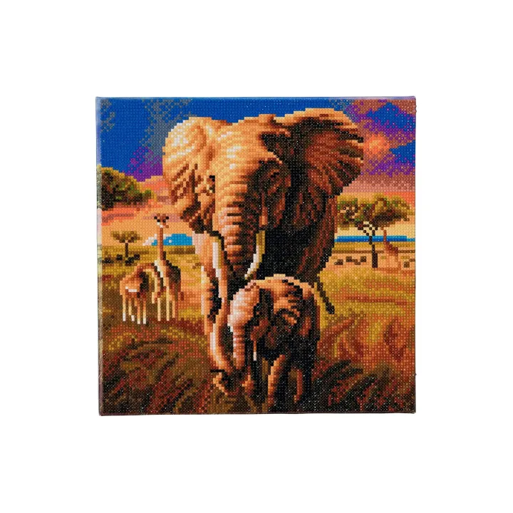 CRAFT Buddy Kits de bricolage Crystal Art Kit Savannah Elephant 30 x 30 cm