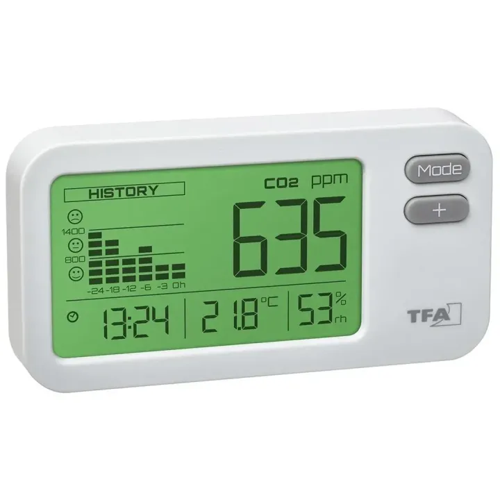 TFA Dostmann Moniteur de qualité de lair CO2 Airco2ntrol Coach Blanc