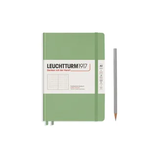 Leuchtturm Bloc-notes Medium A5, Pois, 2-pièces, sauge