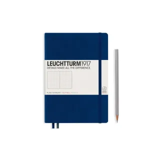 Leuchtturm Bloc-notes Medium A5, Pois, 2 partie, Bleu marine