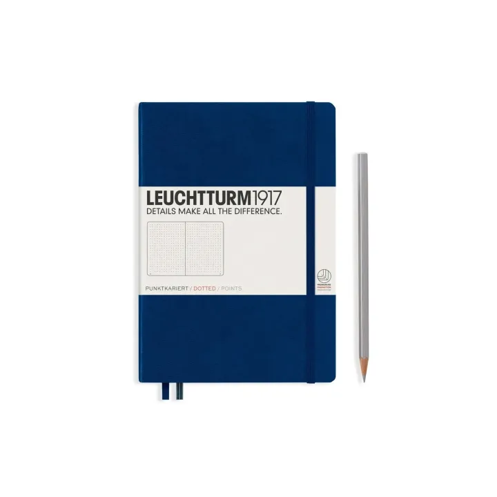 Leuchtturm Bloc-notes Medium A5, Pois, 2 partie, Bleu marine