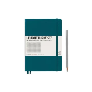 Leuchtturm Bloc-notes Medium A5, À carreaux, 2-pièces, Vert Pacifique