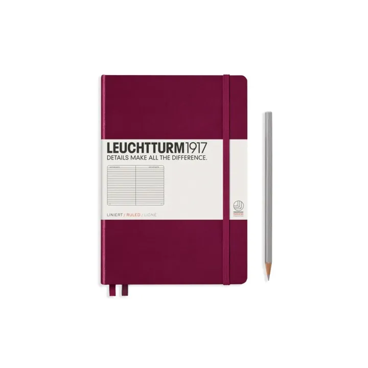 Leuchtturm Bloc-notes Medium A5, À lignes, 2-pièces, Port Rouge