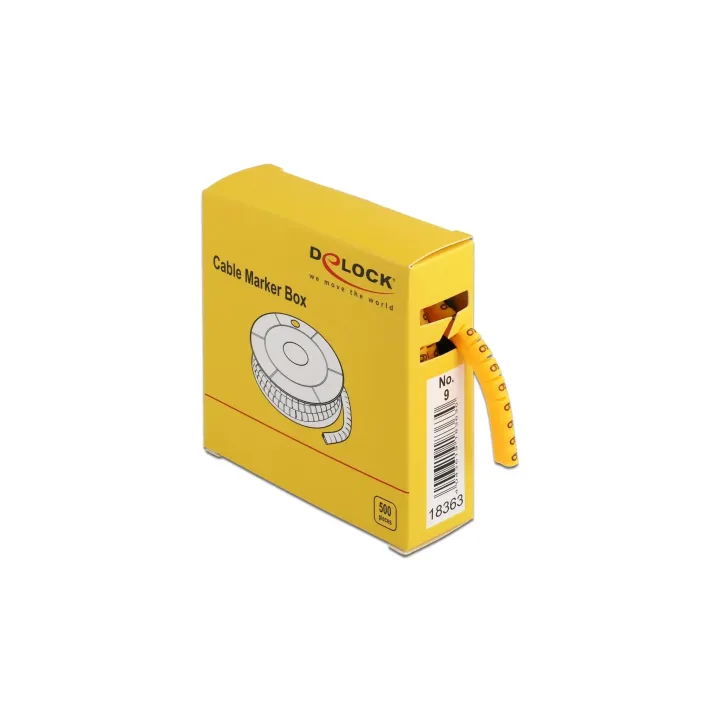 Delock Étiquettes de câble N° 9, jaune, 500 Pièce-s