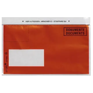 Antalis Pochette pour documents C6-5 Impression, fenêtre gauche, 1000 pièces, rouge