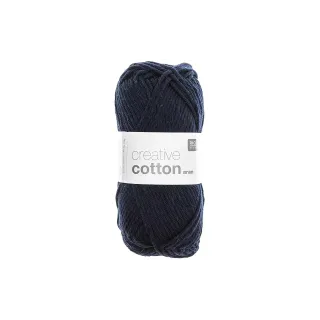 Rico Design Laine Creative Cotton Aran 50 g, Bleu marine