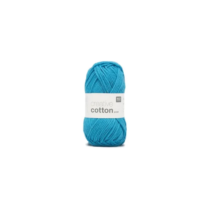 Rico Design Laine Creative Cotton Aran 50 g, bleu ciel