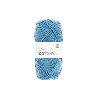 Rico Design Laine Creative Cotton Aran 50 g | Bleu