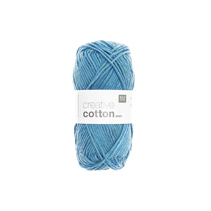 Rico Design Laine Creative Cotton Aran 50 g, Bleu