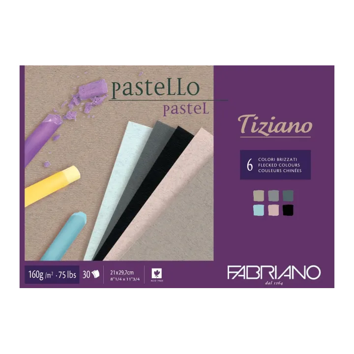 Fabriano Bloc à dessin Pastello Flecked A4, 30 feuilles