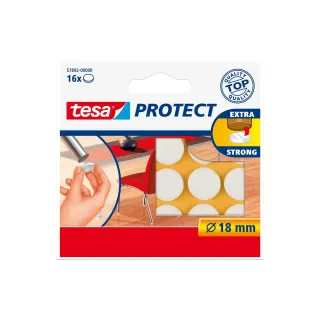 tesa Echelle de pied de chaise Protect O 18 mm 16 pièces, Blanc