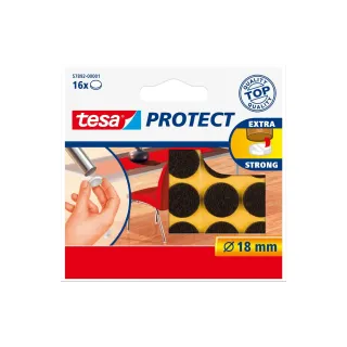 tesa Echelle de pied de chaise Protect O 18 mm 16 pièces, Brun