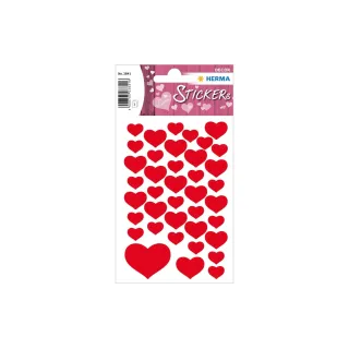 Herma Stickers Autocollant à motif Petits cœurs 120 Pièce-s Rouge