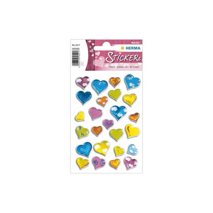 Herma Stickers Autocollant 3D Pierre de coeur 25 Pièce-s Multicolore