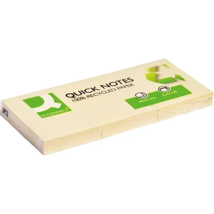 CONNECT Fiche de bloc-notes Quick Notes 5.1 x 3.8 cm Recyclage, 120 feuilles