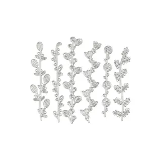 Creativ Company Modèle de poinçon 14.3 x 12.3 cm, vrilles de fleurs