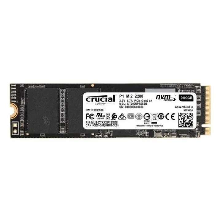 Crucial SSD P1 3D NAND NVMe M.2 2280 NVMe 2000 GB