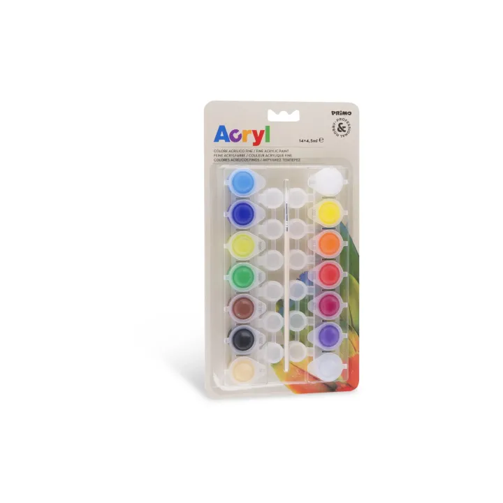 Primo Peinture acrylique 14 x 4.5 ml, Multicolore