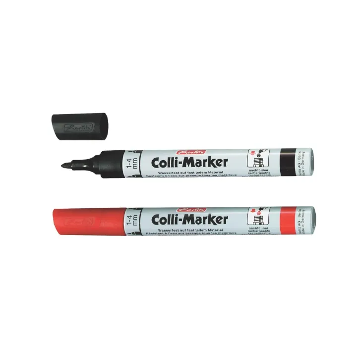 Herlitz Marqueur pour flipchart Colli 1-4 mm, 2 pièces, Rouge-Noir