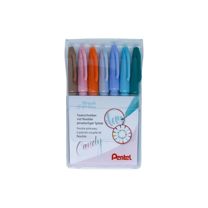 pentel Crayon feutre Brush Sign Pen Set 7 pièces