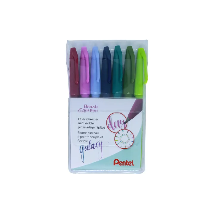 pentel Crayon feutre Brush Sign Pen Galaxy 7 pièces