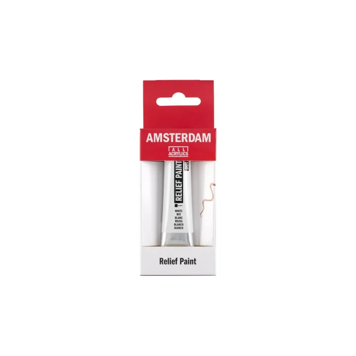 Amsterdam Peinture acrylique Reliefpaint 100 blanc couvrant, 20 ml 20 ml, Blanc